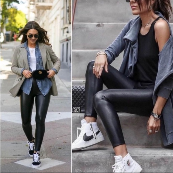 Commando Control Faux Leather High Rise Legging‎ Pants Black Medium Slimming M - Picture 14 of 14